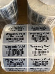 1000 Warranty Void BAR-CODE Hologram Security Label Stickers Tamper Evident Seal