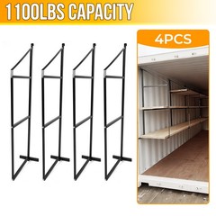 4 Pack 3-Tier Cargo Shipping Container Shelving Shelf Brackets 22″ D x 60″ H