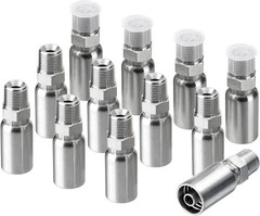 Racewill 12 Pack 3/8″ Hydraulic Hose Fittings, 3/8″ I.D. Hose x 3/8″ NPTF Male