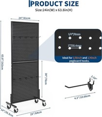 2X5Ft Standing Pegboard Display Peg Board Display Rack Pegboards Display Stand
