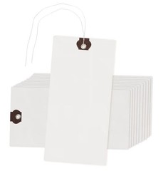 1000 of 6 1/4″ x 3 1/8″ Size 8 Manilla Shipping Hang Tag Tags with Wire NEW