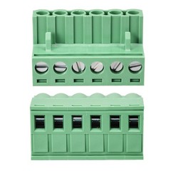 5Sets 6-Pin 5.08mm Pitch Right Angle PCB Screw Terminal Block Connector