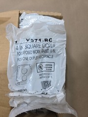 RS-12, 4″ SQUARE COVER 1/2 HIGH 2-9/64 V571-BC Box Of 25 Receptacle Outlet