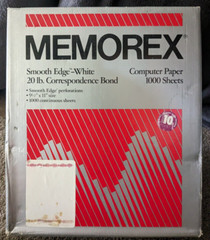 NOS 1000 Sheet Dot Matrix Printer Computer Paper 9.5 x11 Continuous 20lb Memorex