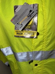 OccuNomix Type R Class 3 High-Vis Breathable Rain Jacket LUX-TJR Size Large New
