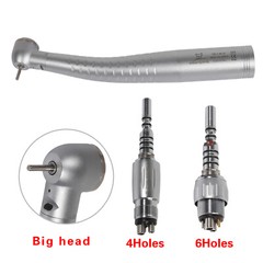 USA Dental Fiber Optic LED Turbine Handpiece Big Head 4/6 Hole Quick Coupler Or