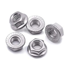 FLANGE NUTS SERRATED 1/4-20, 5/16-18, 3/8-16, ZCN3, Coarse ZINC PLATED STEEL HEX