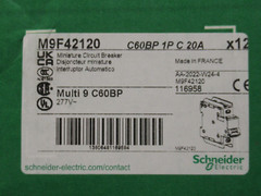 (12) M9F42120 SCHNEIDER BREAKER C60BP 1P 20A C CURVE 14kA UL489 10kA IEC/EN60947