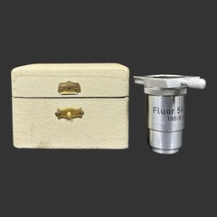 Vtg Reichert Austria Fluor 56/0,90 190/0 np Objective Microscope Lens w/ Case