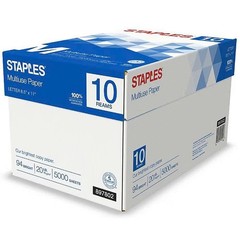 Staples Multiuse Copy Paper 8.5×11 Letter, 20 lb 94 Bright 5000 Sheets, 10 Reams