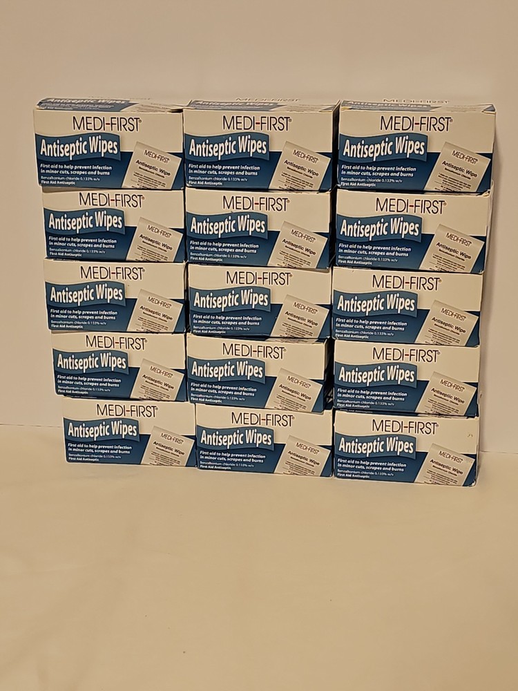 Antiseptic First Aid Wipes 20/Box – lot of 15