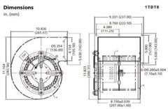 Replacement Dayton 1TDT8 Blower, 797/549 CFM, 115V 3.30/2.20A SAME DAY SHIPPING