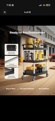 VEVOR Heavy Duty Utility Cart 300 lbs Capacity 3-tier Service Cart with Wheels