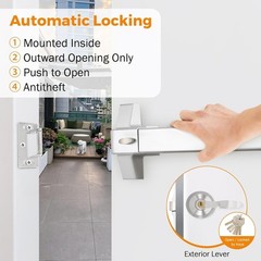 27.5 in Commercial Door Push Bar Panic Exit Device with Exterior Lever Lock