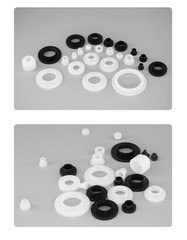 Black Insulating T-shaped Step Nylon Washer Transistor Pad Plastic Gasket Liner