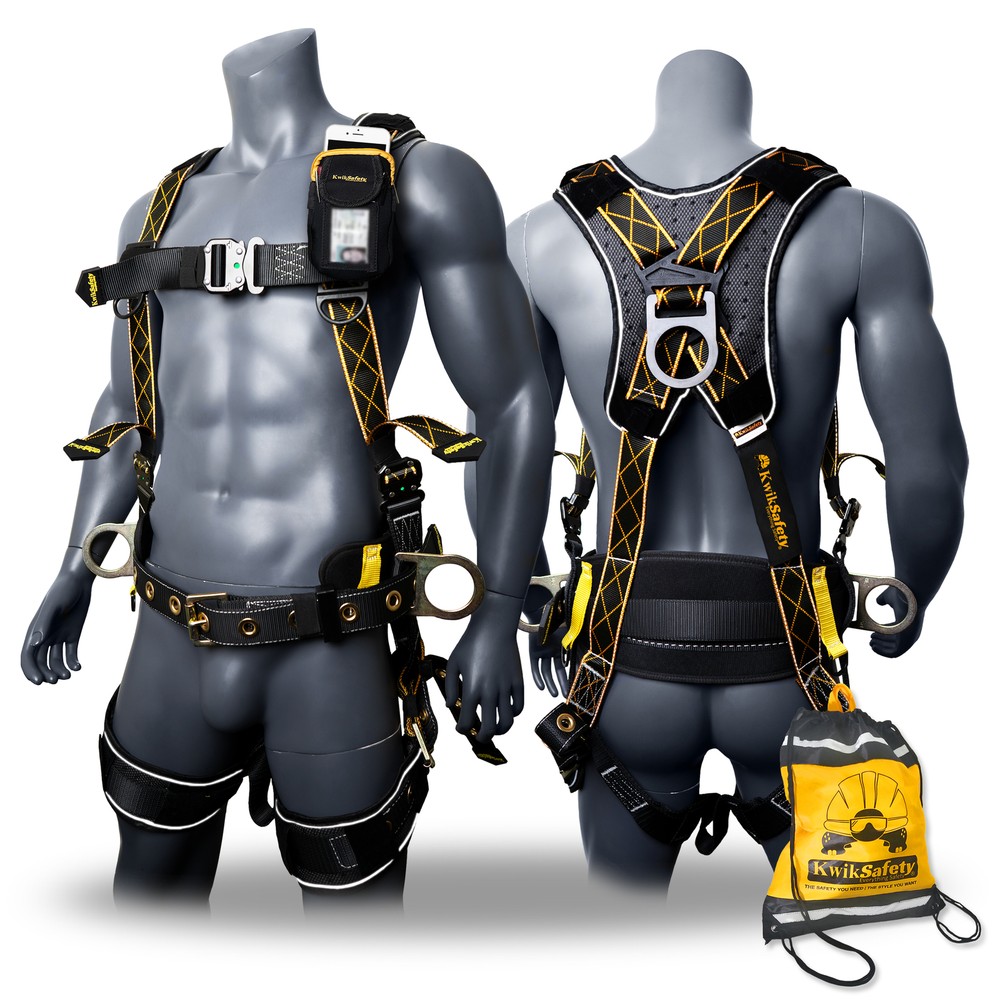 KwikSafety TYPHOON DiamondBACK Safety Harness (Back Support) 3 D Ring ANSI OSHA