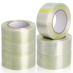 6 Rolls Filament Strapping Tape, 2” x 60yds x 5.5mil Reinforced Fiberglass Tape