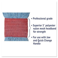 Boardwalk 503BLEA 5 in. Super Loop Cotton Wet Mop Head – Large, Blue New