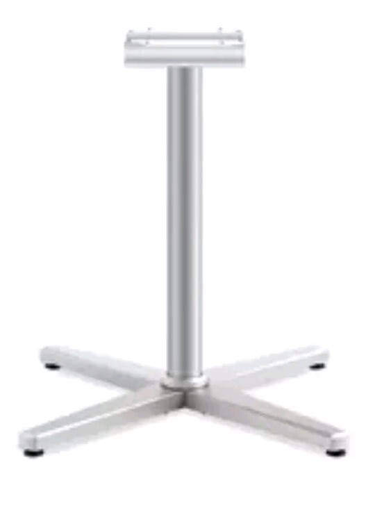 HON Arrange X-Base | Seated Height | For 42-48″ Top | Textured Silver Finish