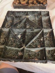 Vintage Copper Fabric Pattern Stamp Print Block 7 inches x 8 inches