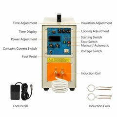 15KW 30-100 KHz 2200 ℃ (3992 ℉) High Frequency Induction Heater Furnace 110V Top