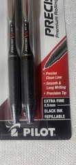 Pens Precise V5 RT Refill Retract black Ink Roll Ball Extra Fine pilot 6×2=12