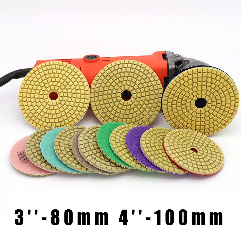 3” 4” Diamond Polishing Discs Wet Pads for Granite Marble Stone 50 – 3000 Grit