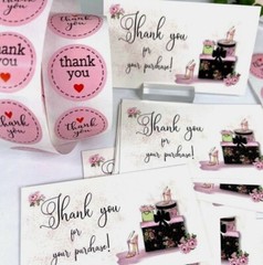 Thank You Business Card for Small Business, Fashion, Thank You Stickers