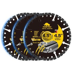 4.5″ Diamond Cutting Wheel, Angle Grinder Disc, 3-Pack for Metal, Steel, Rebar C