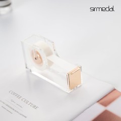 SIRMEDAL Contemporary Ultra Clear Acrylic Gold Quality Tape Dispenser Single …