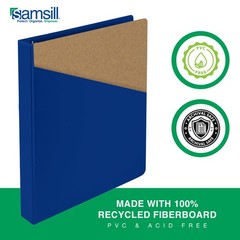 Samsill 1.5 Inch 3 Ring Binders, Economy Round Ring, Clear View 4-Pack, Blue