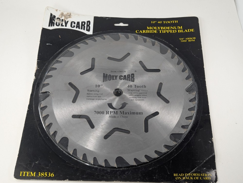 Item No. 38536 10″ MOLY CARB 40 Tooth Blade Molybdenum Carbide Tipped Circular