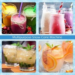 Electric Snow Cone Machine Ice Shaver Maker Shaving Crusher Dual Blades Silver