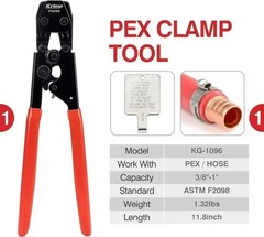 PEX Clamp Tool Kit 3 8-1 w Rings & Tubing Cutter – All-in-one Crimping Set