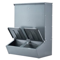 VEVOR Hog Feeder 3.7 Bushel Metal Double Door Pig Feeder Feeding up to 8 Hogs