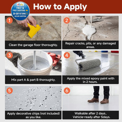 Garage Floor Epoxy Kit, 2K Paint 70 Fl Oz (Pack of 1), Light Gray