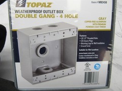 10 LOT NEW TOPAZ WB2450 DOUBLE GANG WEATHERPROOF OUTLET BOX 1/4” THREADED HOLES