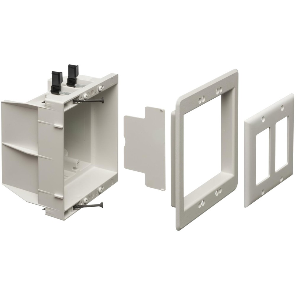 White Recessed Mounting Box for Electrical Outlets