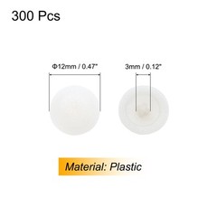 300Pcs Plastic Screw Cap Covers 12mm Tapping Screw Cover Warm-White