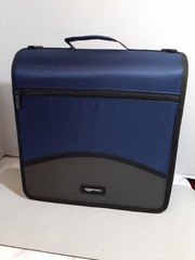 Amazon Basics 3 Ring Zipper Binder D-Ring Blue New