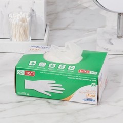 Vinyl Examination Gloves L XL 100 Count Disposable Powder Free Non Latex White