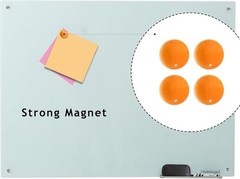 Magnetic Glass Whiteboard Frameless 48×36 Inches Wall Mounted for Office Home