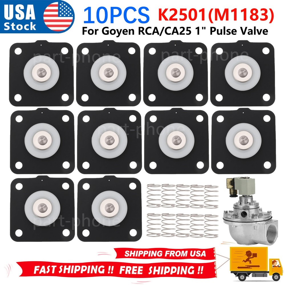 10PACK For PENTAIR GOYEN K2501 Diaphragm Repair Kits High-Primary 1″ Pulse Valve