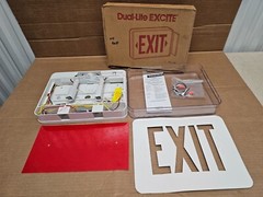 Vintage 1990’s DUAL-LITE EXCITE SERIES EXIT SIGN, EX-2100 120V, Light, Art-Deco
