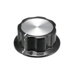 45x19mm Silver Tone Top Potentiometer Volume Control Rotary Knobs 6mm Shaft Hole