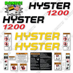Fits Hyster 12.00 Forklift Decal Kit – 12XM – 7 YEAR 3M OUTDOOR VINYL!