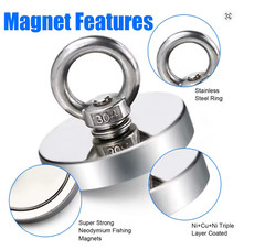Super Strong Neodymium Fishing Magnet Hook Heavy Duty Rare Earth Magnet 100LBS
