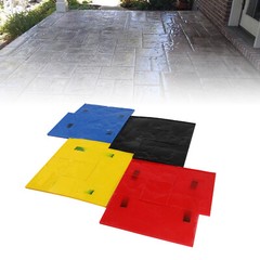 4Pcs Concrete Stone Texture Stamp Mats, PU, 24 × 24 In
