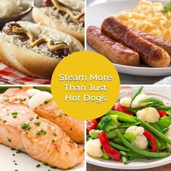 Diner-Style Hot Dog Steamer for 8 with Bun Warmer – Easy and Efficient Cooking