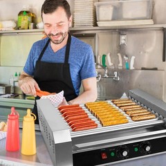 Hot Dog 5-10 Rollers Grill Cooker Machine 1700w-Commercial Grade-Stainless Steel